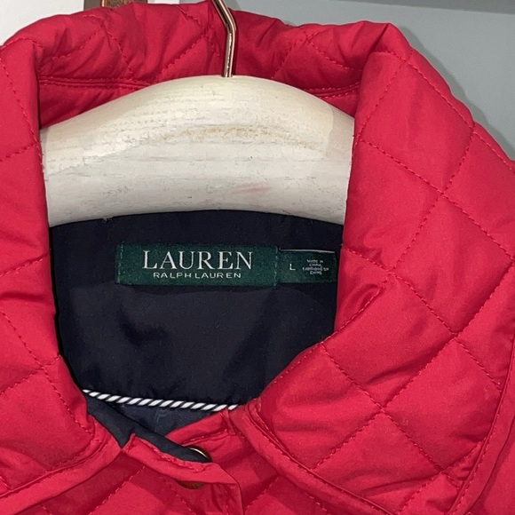 EUC❤️LAUREN RALPH LAUREN Beautiful Quilted Red Jacket. Size L. - Picture 4 of 10